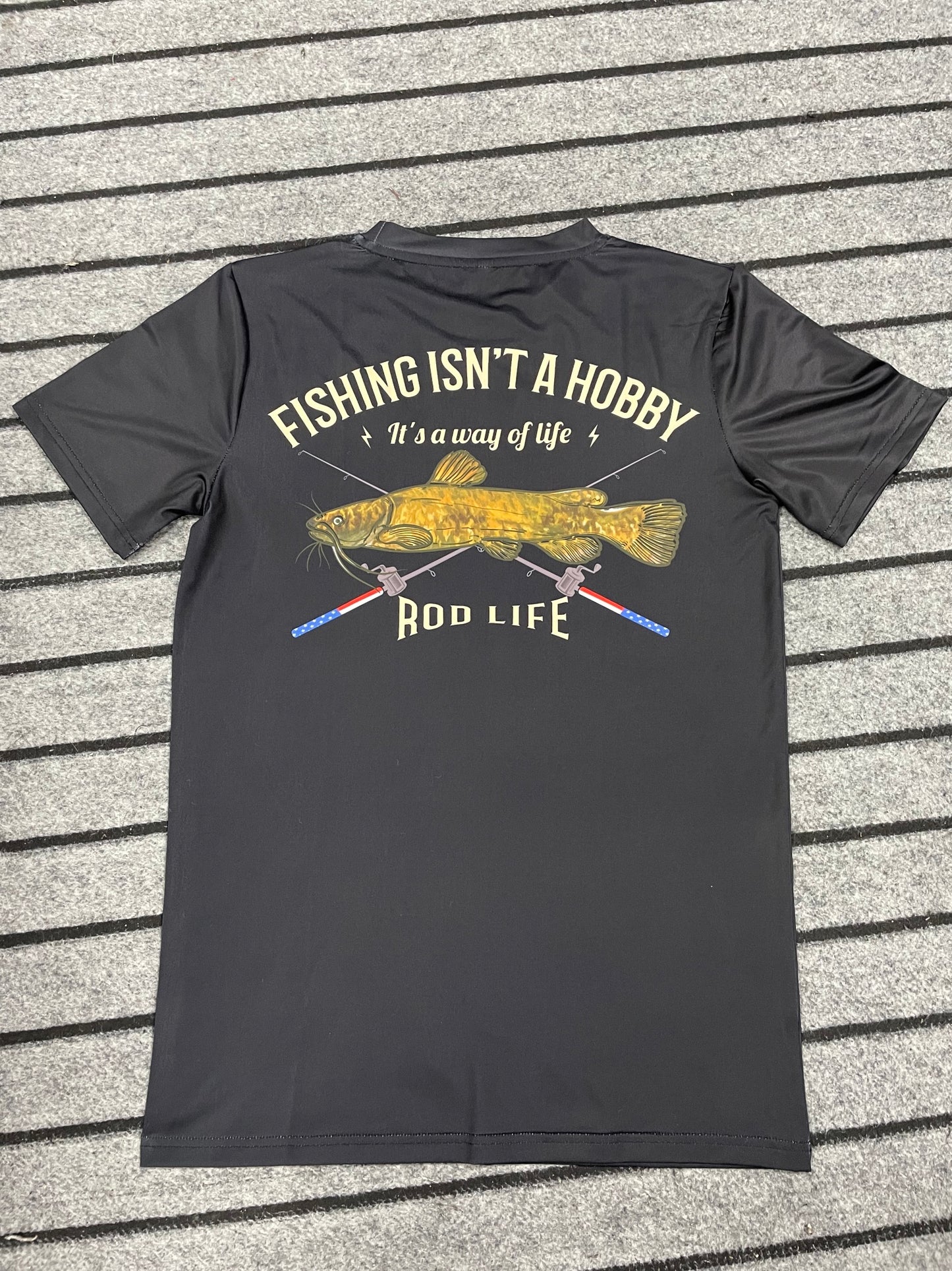 Premium Flathead Catfish logo - T Shirt - Black