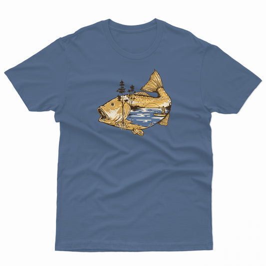 Carp paradise fishing scene - Blue T-Shirt