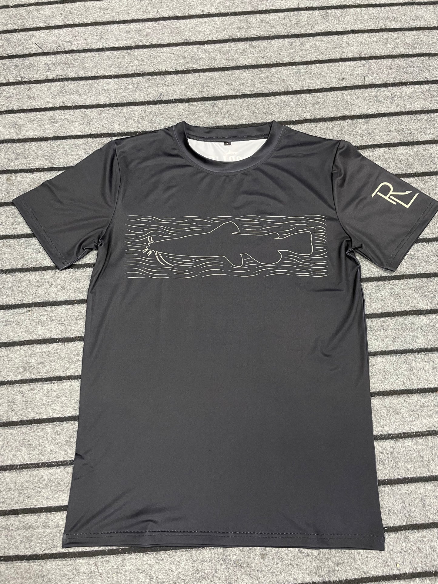 Flathead Catfish Outline T-Shirt - Black